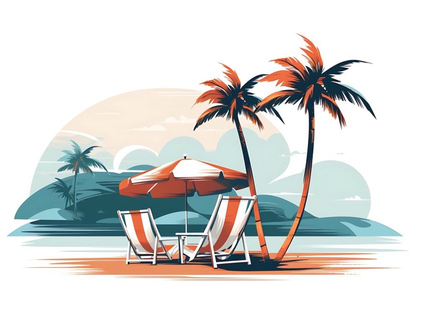 Beach Illustrations Pop Art Sea Vector Summer (77)