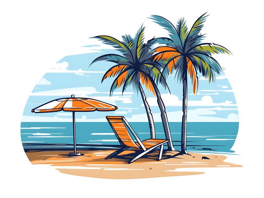 Beach Illustrations Pop Art Sea Vector Summer (69)