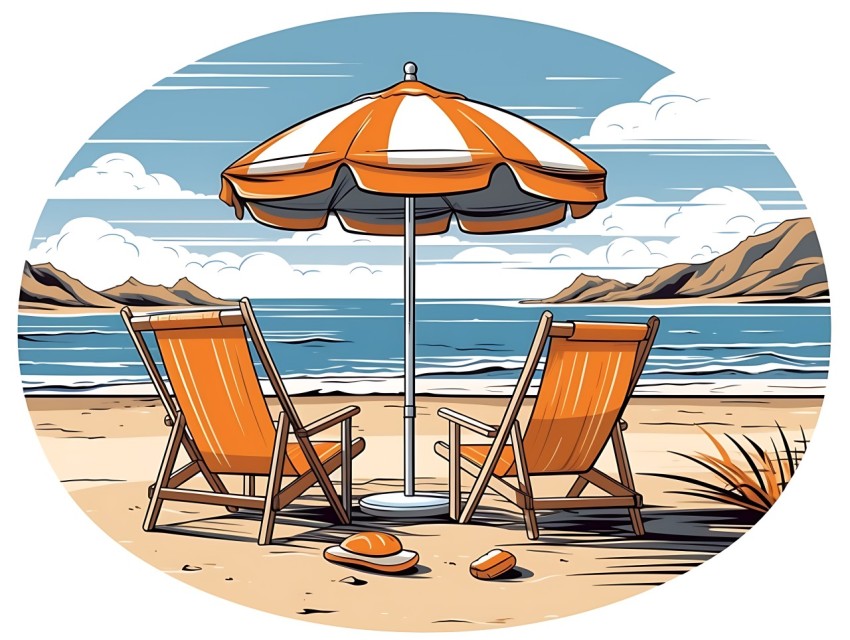 Beach Illustrations Pop Art Sea Vector Summer (52)