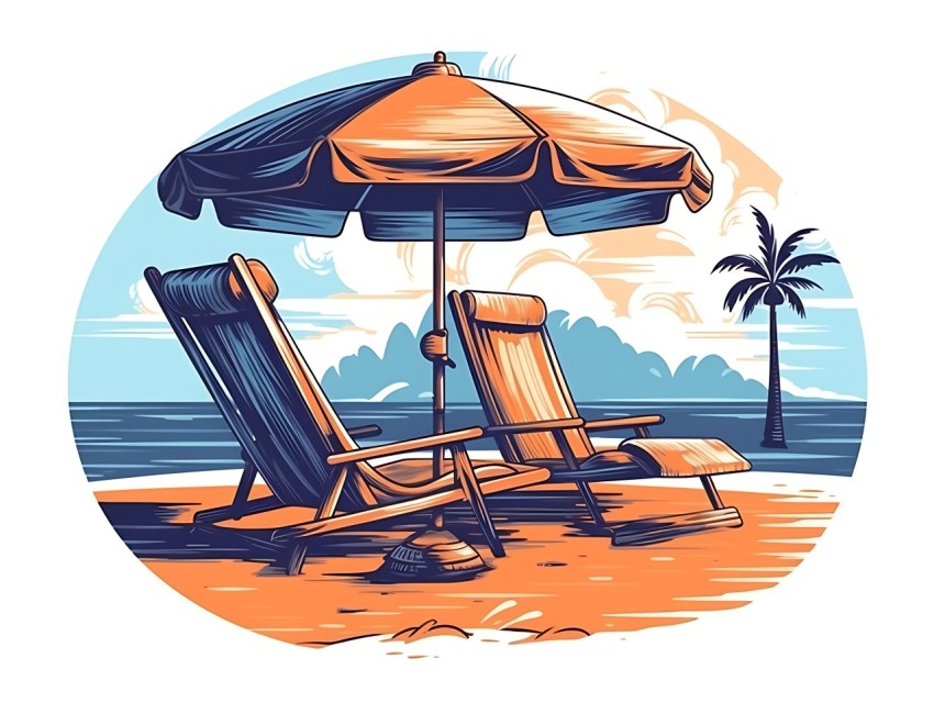 Beach Illustrations Pop Art Sea Vector Summer (56)