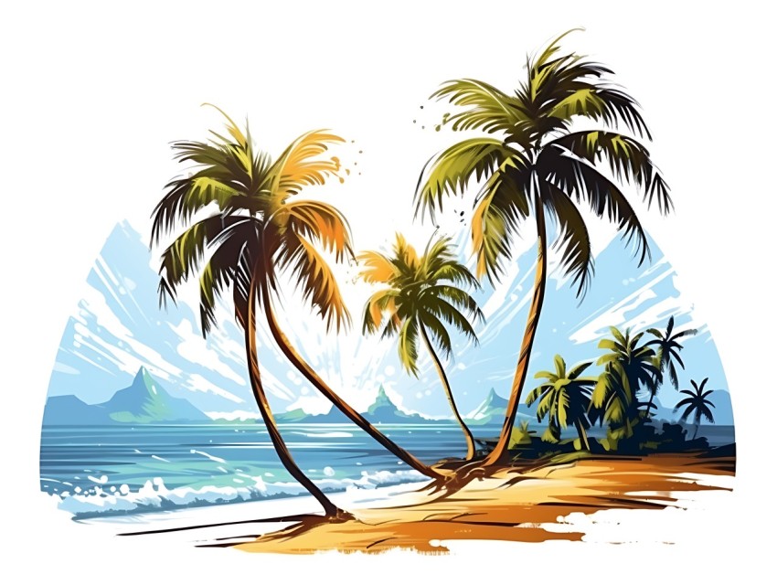 Beach Illustrations Pop Art Sea Vector Summer (73)