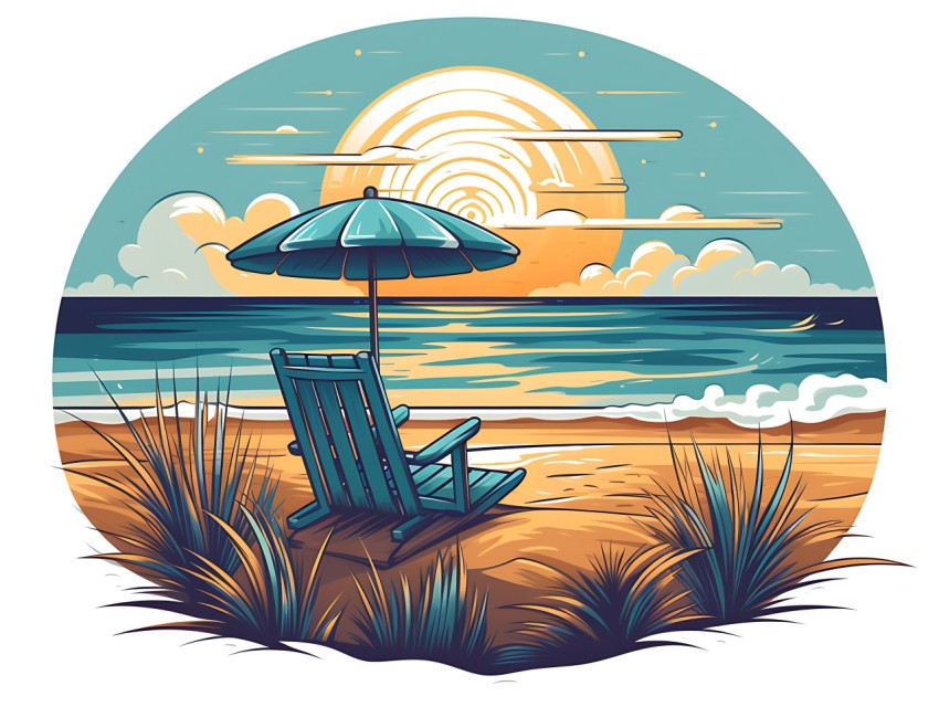 Beach Illustrations Pop Art Sea Vector Summer (80)