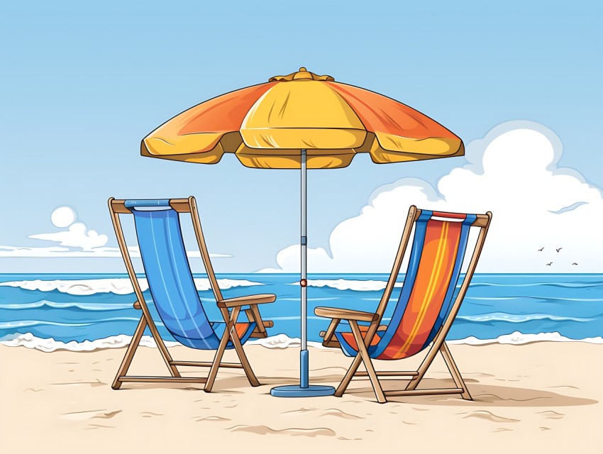 Beach Illustrations Pop Art Sea Vector Summer (71)