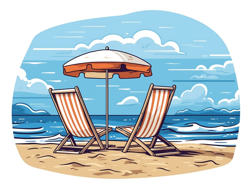Beach Illustrations Pop Art Sea Vector Summer (101)