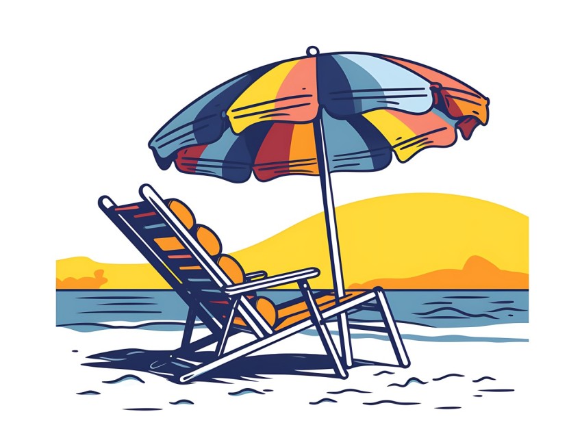 Beach Illustrations Pop Art Sea Vector Summer (105)