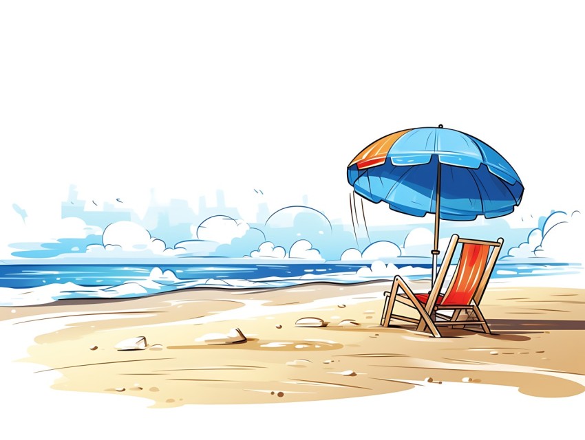 Beach Illustrations Pop Art Sea Vector Summer (147)
