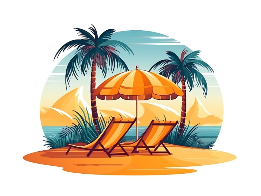 Beach Illustrations Pop Art Sea Vector Summer (131)