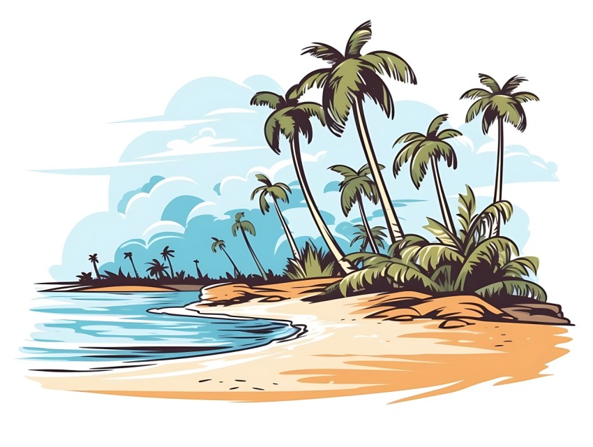 Beach Illustrations Pop Art Sea Vector Summer (116)