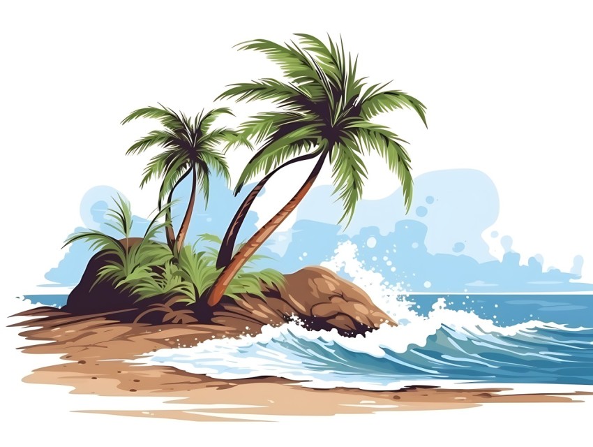 Beach Illustrations Pop Art Sea Vector Summer (106)