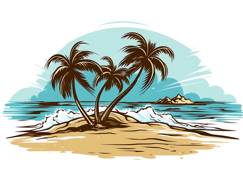 Beach Illustrations Pop Art Sea Vector Summer (108)