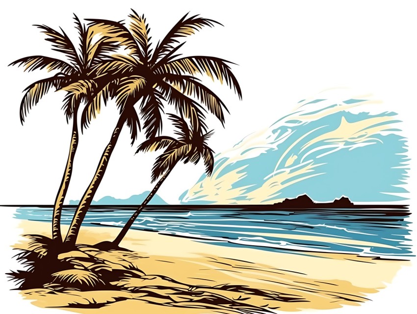 Beach Illustrations Pop Art Sea Vector Summer (124)