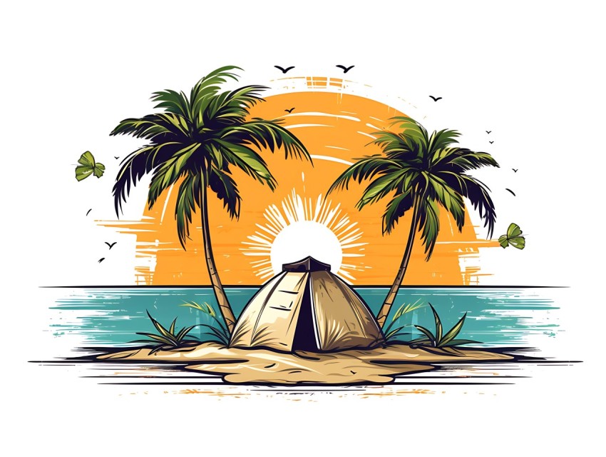 Beach Illustrations Pop Art Sea Vector Summer (148)