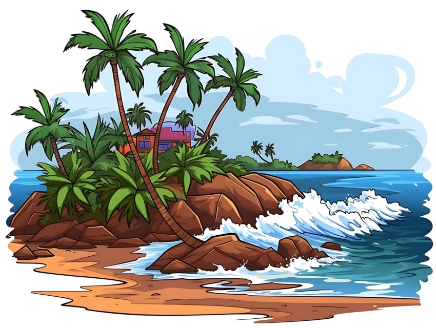 Beach Illustrations Pop Art Sea Vector Summer (130)