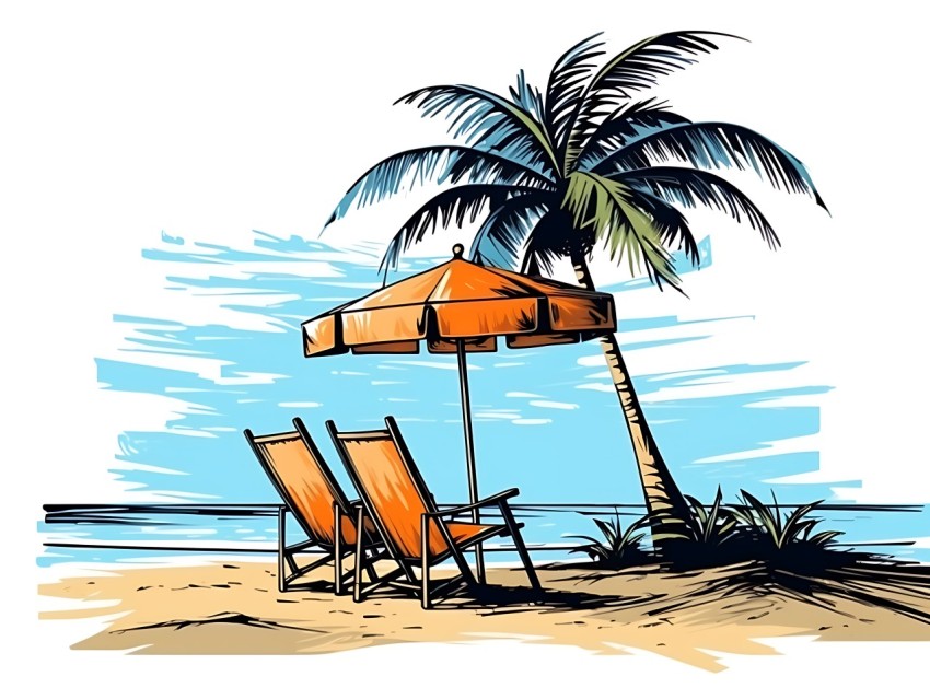 Beach Illustrations Pop Art Sea Vector Summer (157)