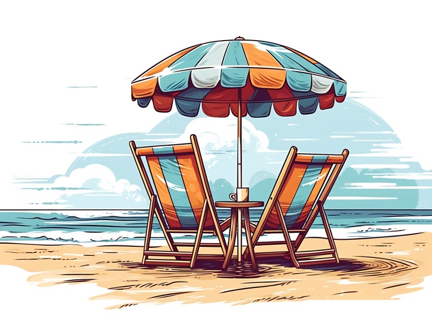 Beach Illustrations Pop Art Sea Vector Summer (183)