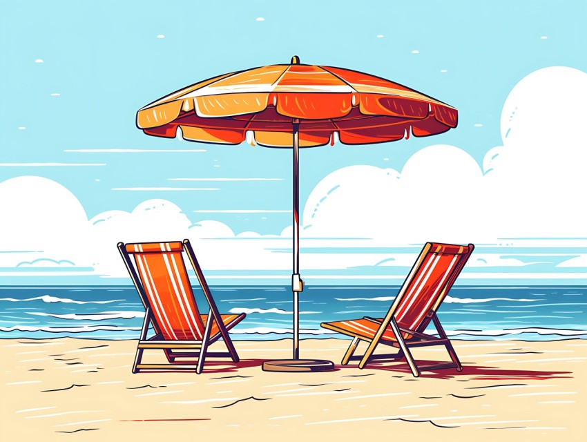 Beach Illustrations Pop Art Sea Vector Summer (197)