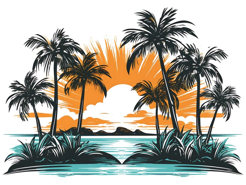 Beach Illustrations Pop Art Sea Vector Summer (176)