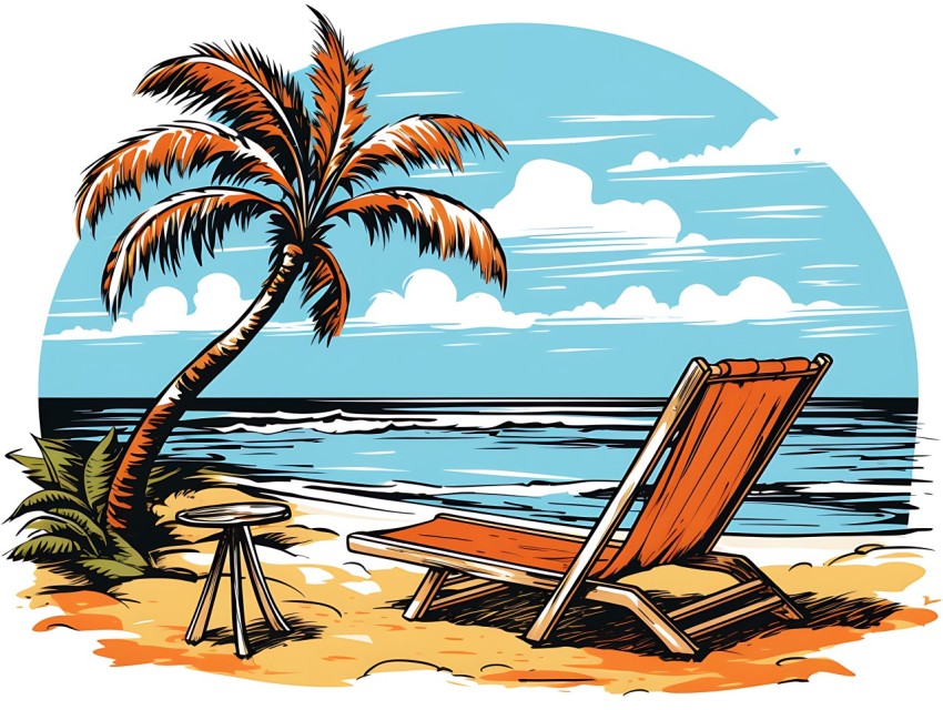 Beach Illustrations Pop Art Sea Vector Summer (163)