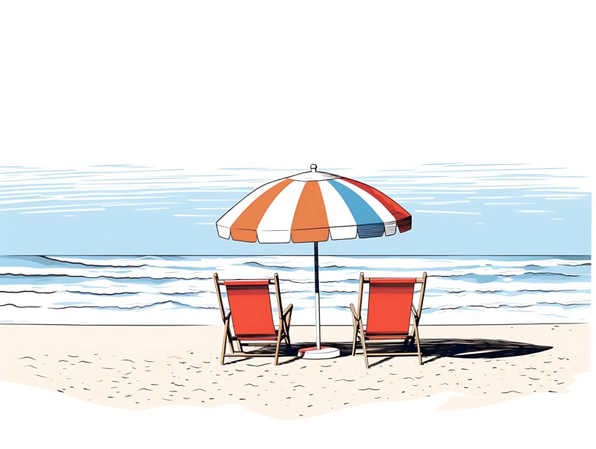 Beach Illustrations Pop Art Sea Vector Summer (202)