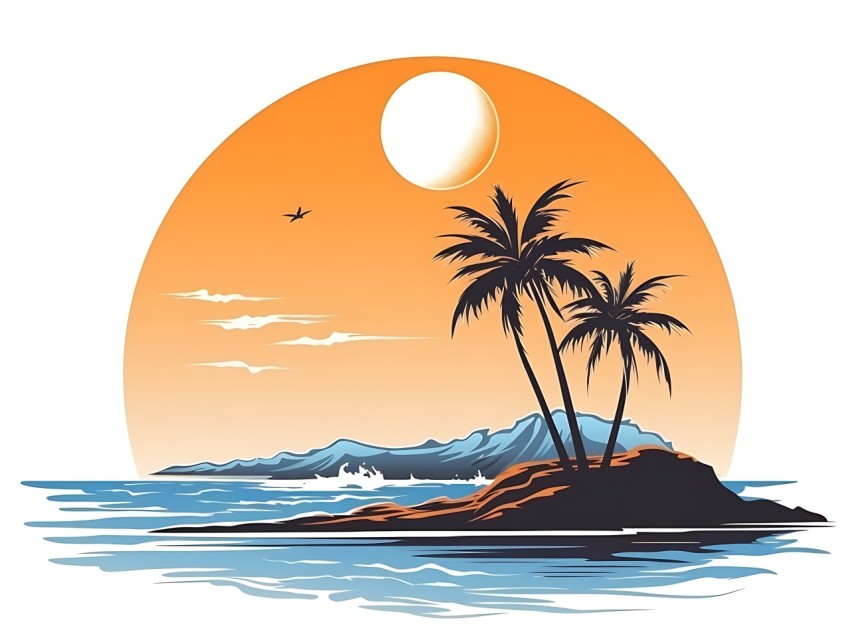 Beach Illustrations Pop Art Sea Vector Summer (231)
