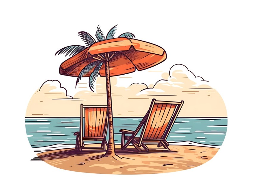 Beach Illustrations Pop Art Sea Vector Summer (206)