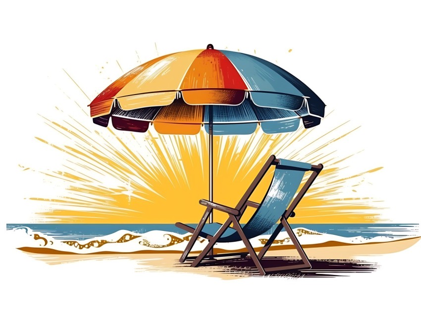 Beach Illustrations Pop Art Sea Vector Summer (201)