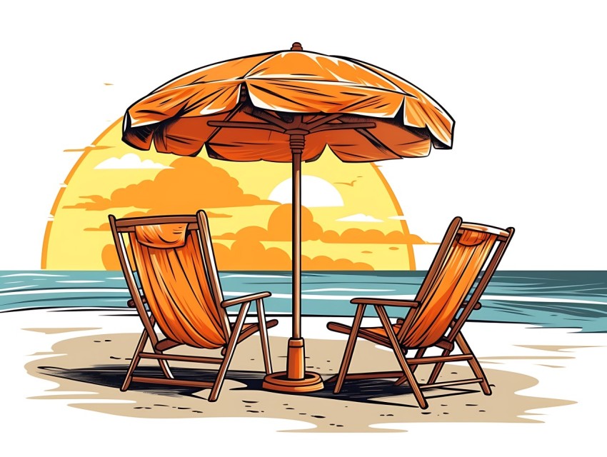 Beach Illustrations Pop Art Sea Vector Summer (218)