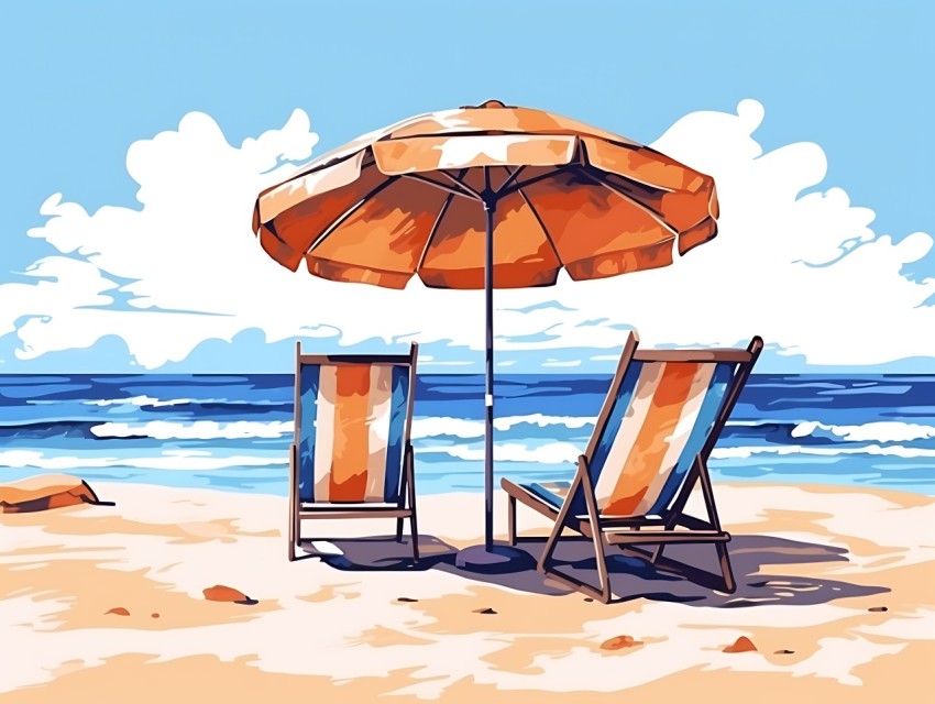 Beach Illustrations Pop Art Sea Vector Summer (207)