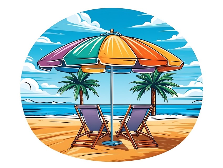 Beach Illustrations Pop Art Sea Vector Summer (220)