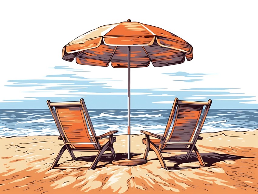 Beach Illustrations Pop Art Sea Vector Summer (212)