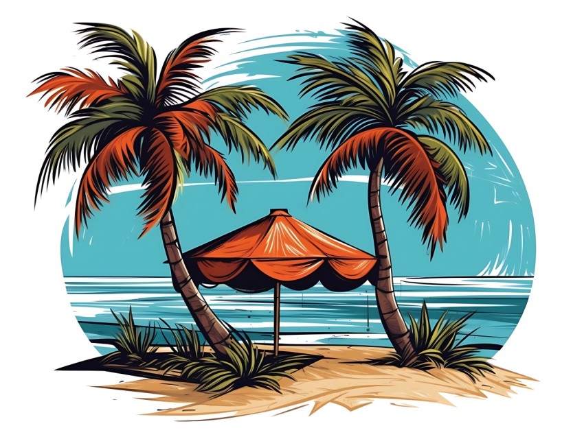 Beach Illustrations Pop Art Sea Vector Summer (224)