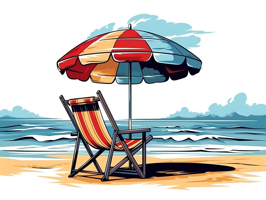 Beach Illustrations Pop Art Sea Vector Summer (287)