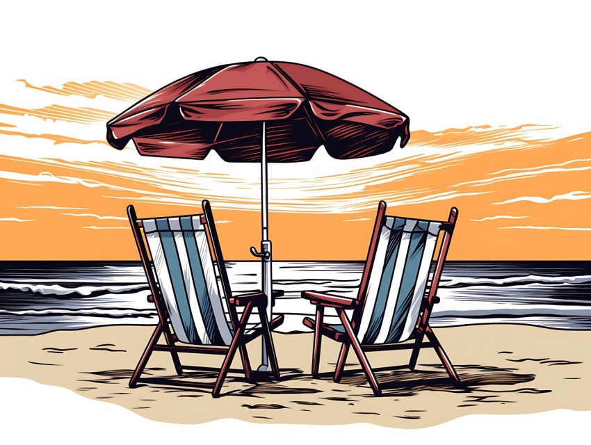 Beach Illustrations Pop Art Sea Vector Summer (279)