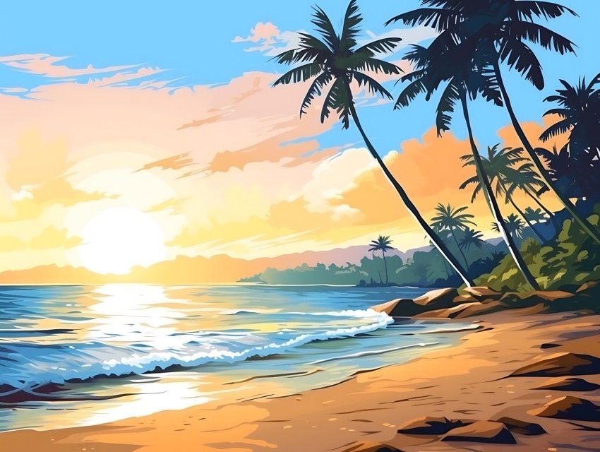 Beach Illustrations Pop Art Sea Vector Summer (278)