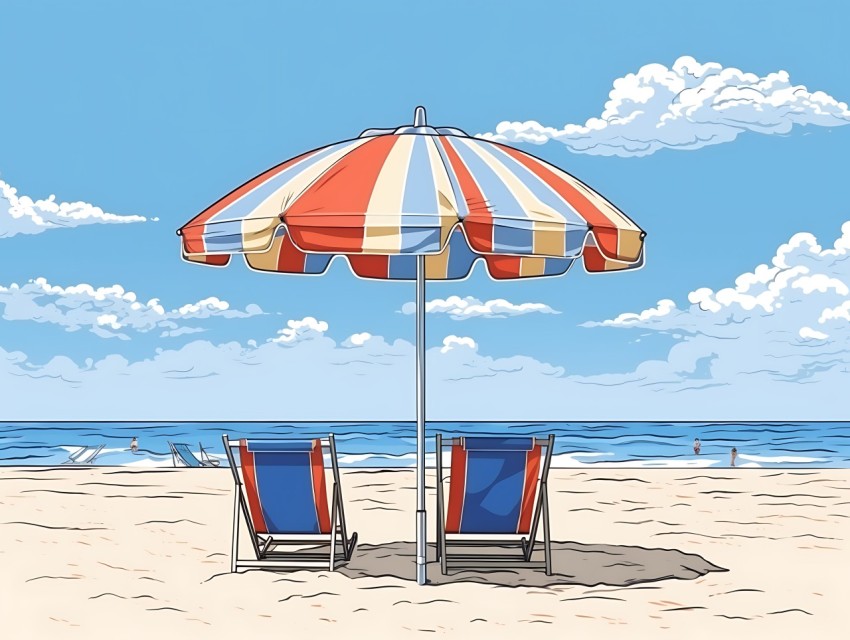 Beach Illustrations Pop Art Sea Vector Summer (275)