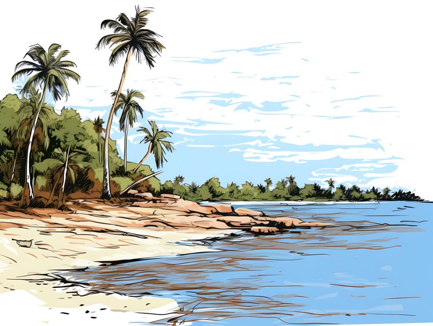 Beach Illustrations Pop Art Sea Vector Summer (281)