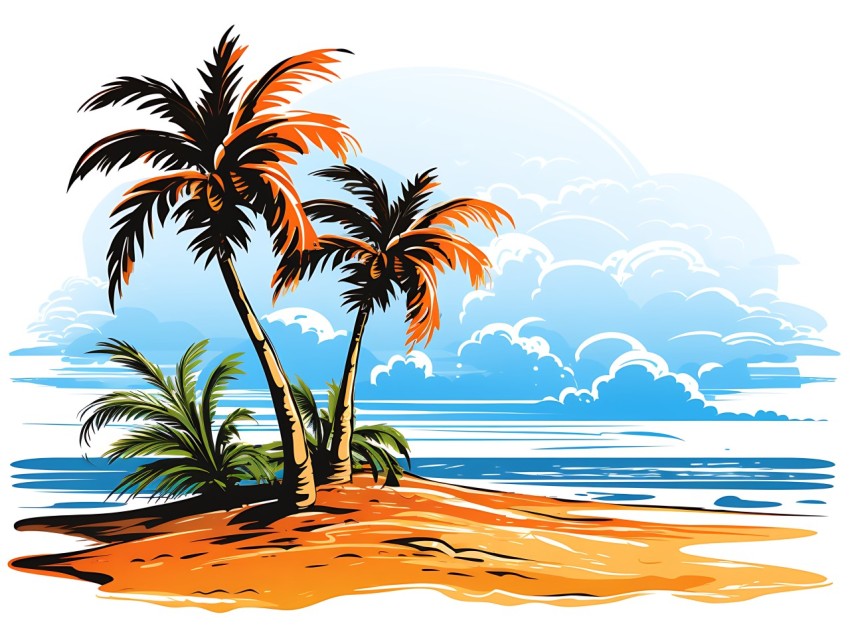 Beach Illustrations Pop Art Sea Vector Summer (271)