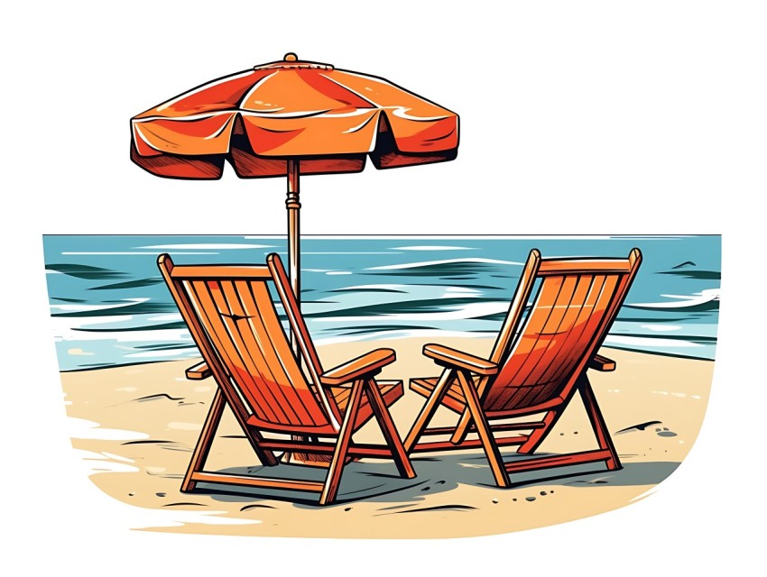 Beach Illustrations Pop Art Sea Vector Summer (305)