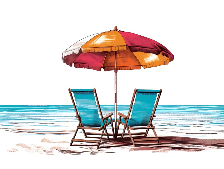 Beach Illustrations Pop Art Sea Vector Summer (311)