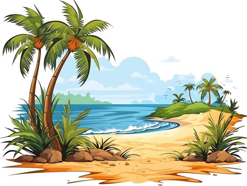 Beach Illustrations Pop Art Sea Vector Summer (302)