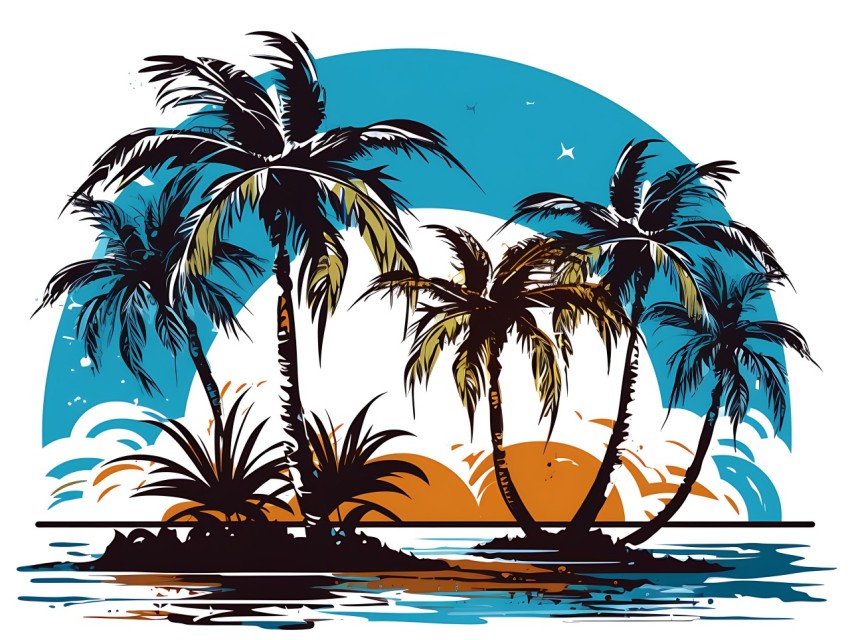 Beach Illustrations Pop Art Sea Vector Summer (323)