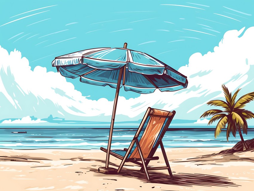 Beach Illustrations Pop Art Sea Vector Summer (336)