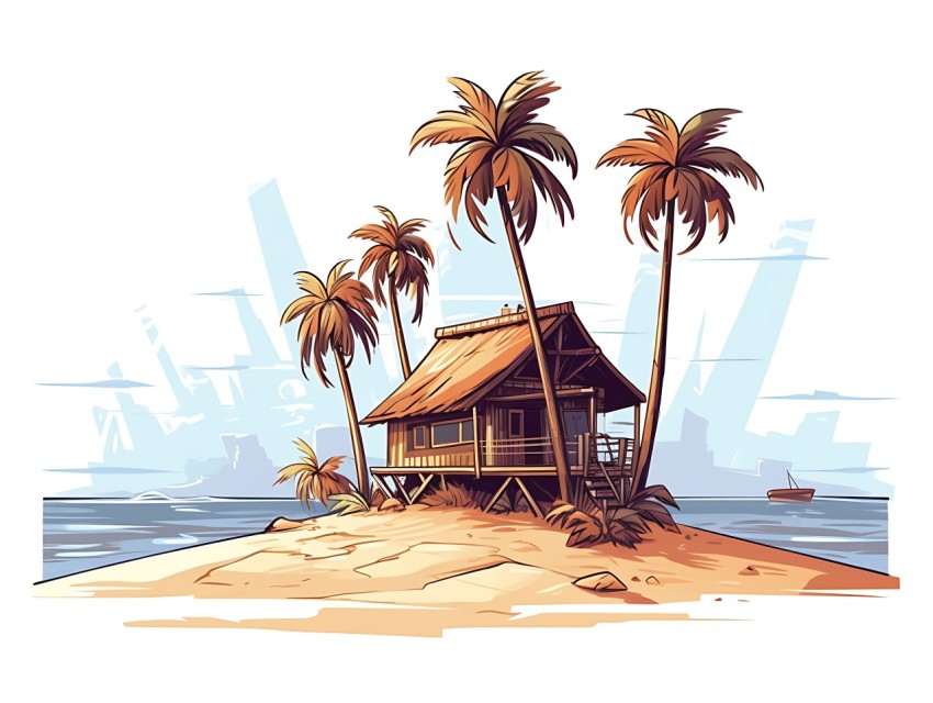 Beach Illustrations Pop Art Sea Vector Summer (398)