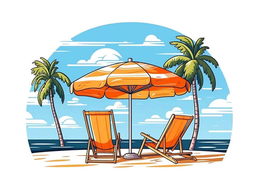 Beach Illustrations Pop Art Sea Vector Summer (377)
