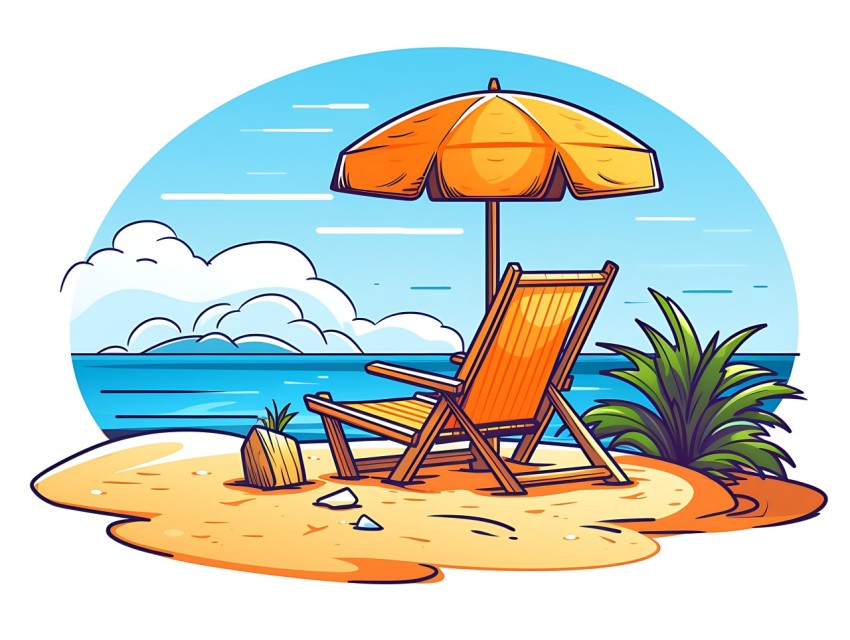 Beach Illustrations Pop Art Sea Vector Summer (386)