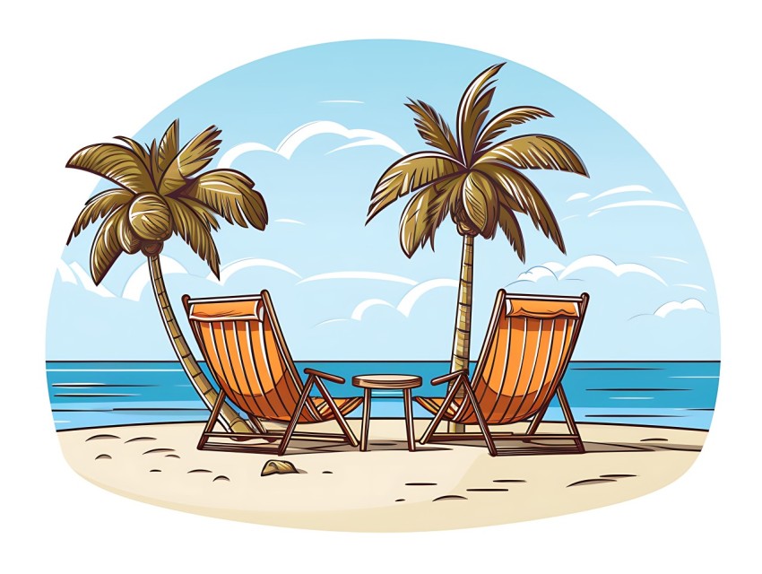 Beach Illustrations Pop Art Sea Vector Summer (353)