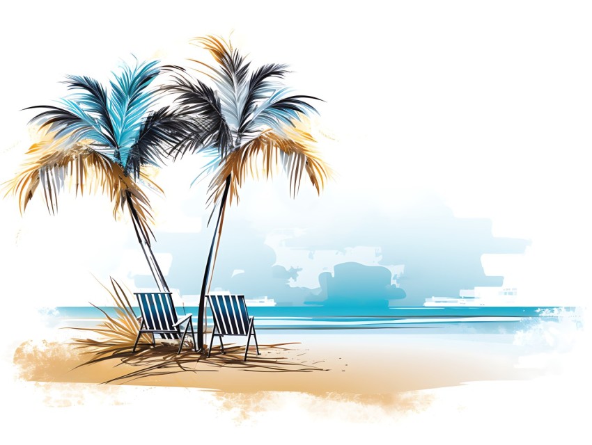 Beach Illustrations Pop Art Sea Vector Summer (375)