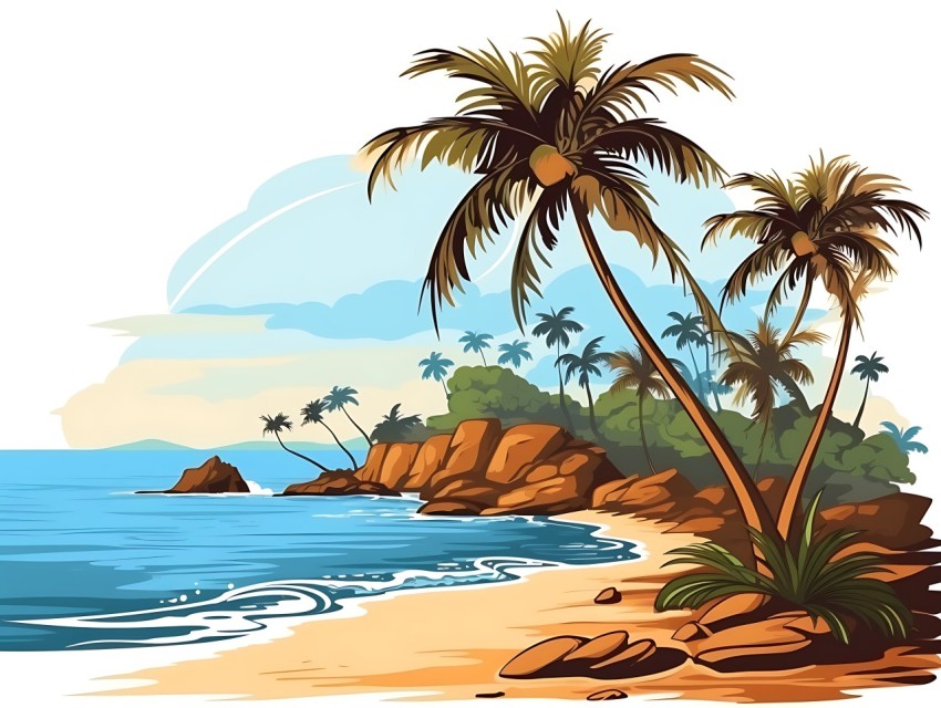 Beach Illustrations Pop Art Sea Vector Summer (370)
