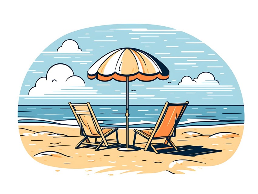 Beach Illustrations Pop Art Sea Vector Summer (416)