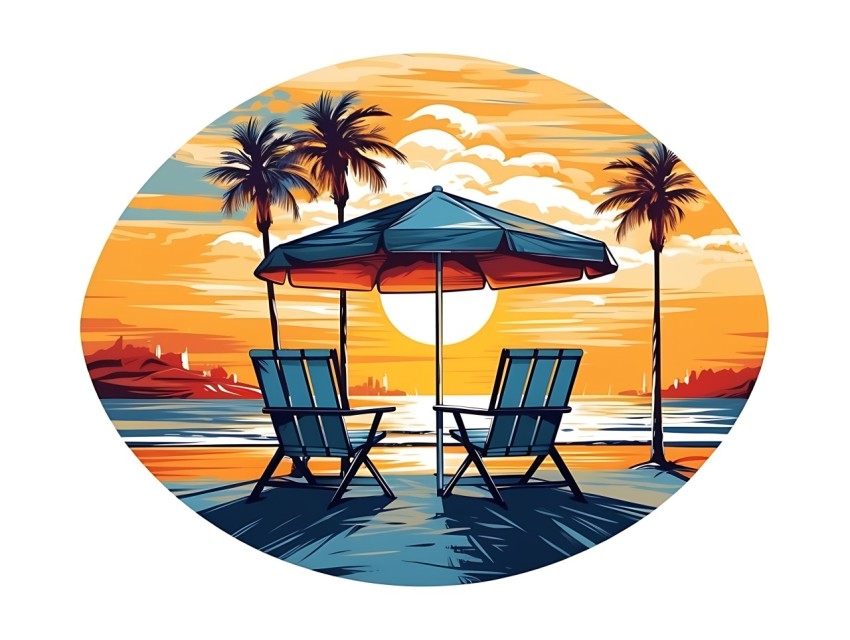 Beach Illustrations Pop Art Sea Vector Summer (437)